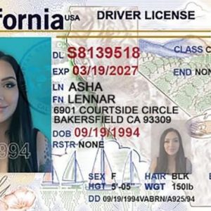 California Fake Driver License