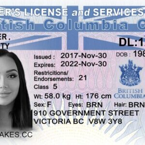 British Columbia Fake Drivers License